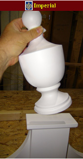 photo shows detachable urn on a ramshead pediment