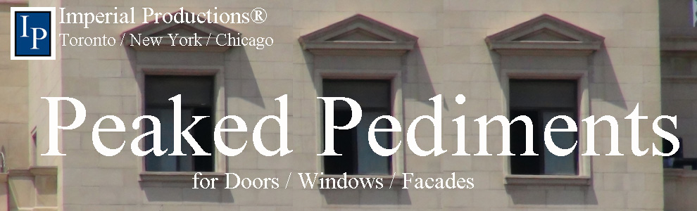 Peaked pediments for doors and windows custom and standard collection
