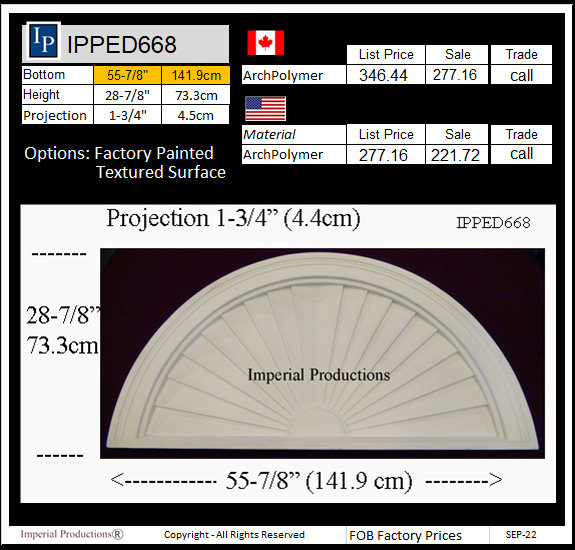 Sunburst Pediments for doors and windows, headers that improve your