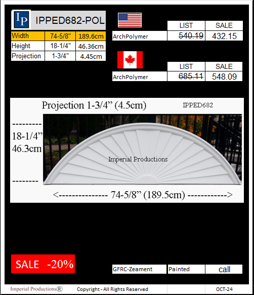 IPPED682 sunburst pediment 