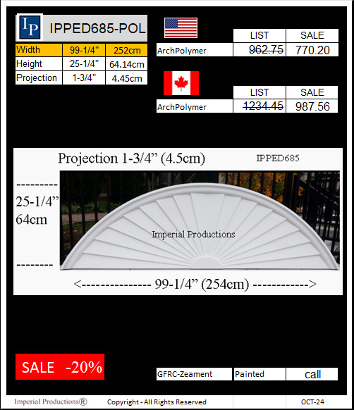 IPPED685 sunburst pediment