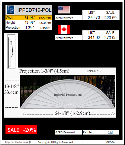 IPPED719 sunburst pediment