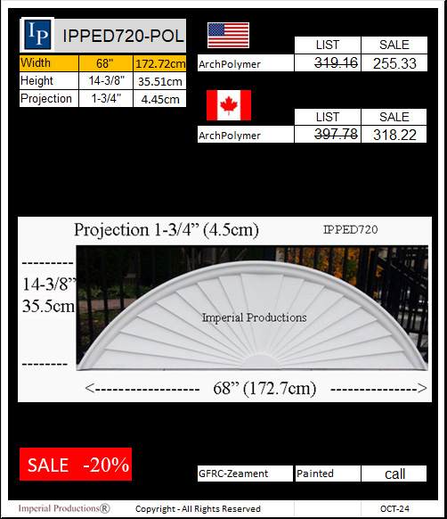 IPPED720 sunburst pediment 