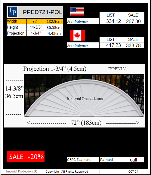 IPPED721 sunburst pediment 