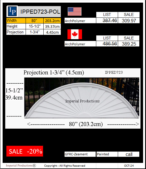 IPPED723 sunburst pediment