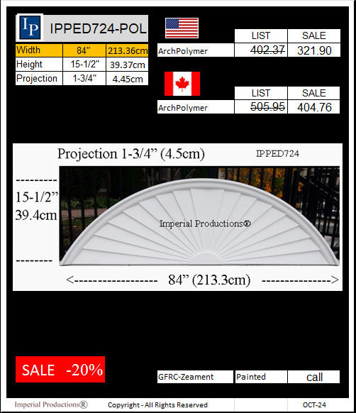 IPPED724 sunburst pediment