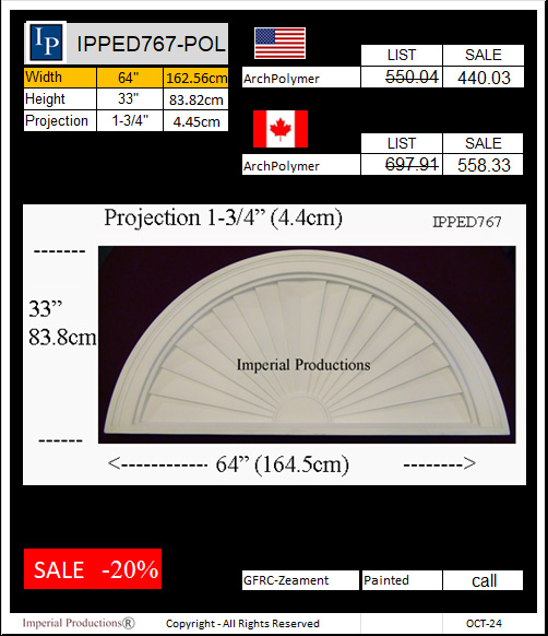 IPPED767 sunburst pediment