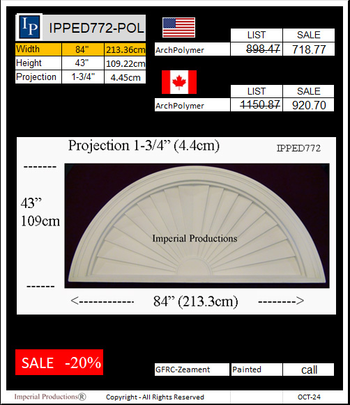 IPPED772 sunburst pediment