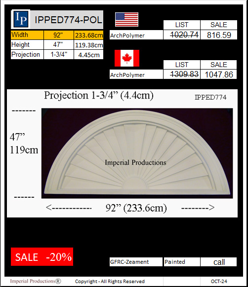 IPPED774 sunburst pediment