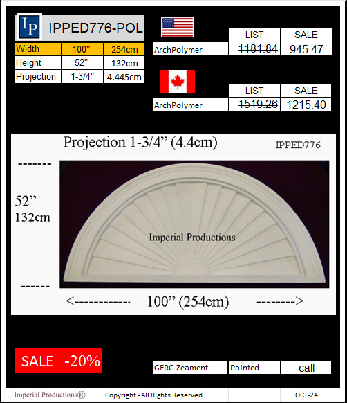 IPPED776 sunburst pediment