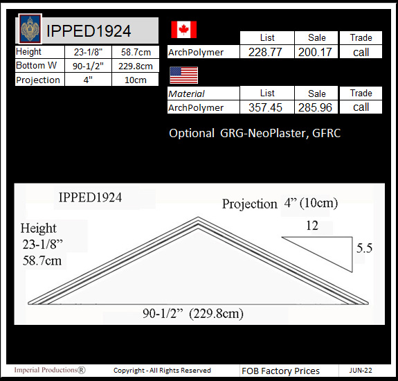 IPPED1924 Peaked Pediment