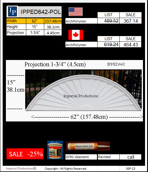 IPPED642 sunburst pediment