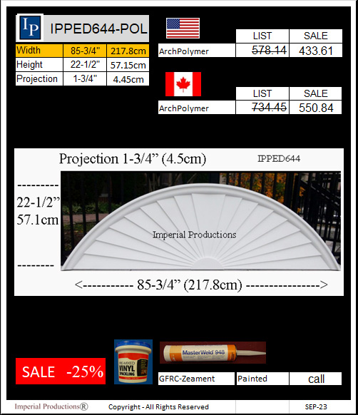 IPPED644 sunburst pediment