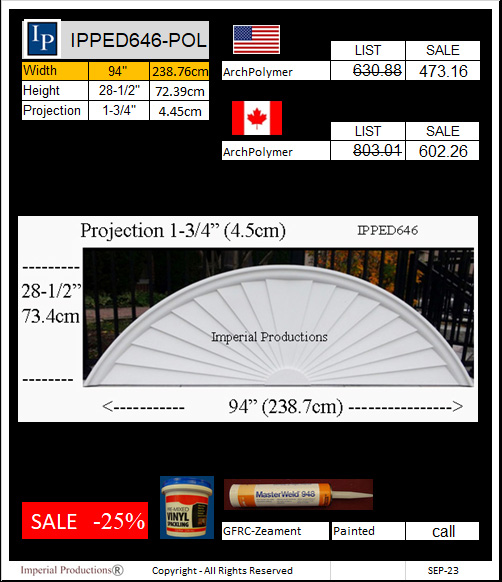 IPPED646 sunburst pediment