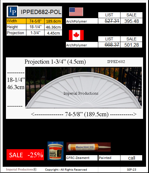 IPPED682 sunburst pediment 