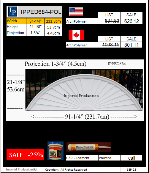 IPPED684 sunburst pediment 