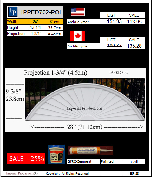 IPPED702 Sunburst Pediment 