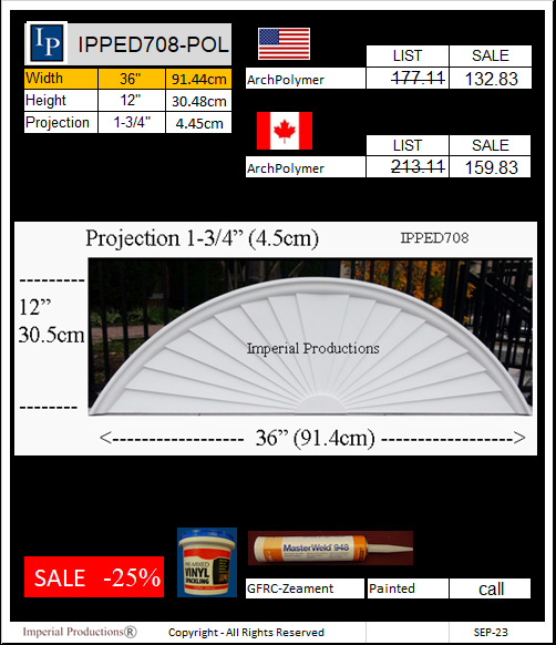 IPPED708 Sunburst pediment