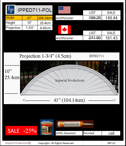 IPPED711 sunburst pediment