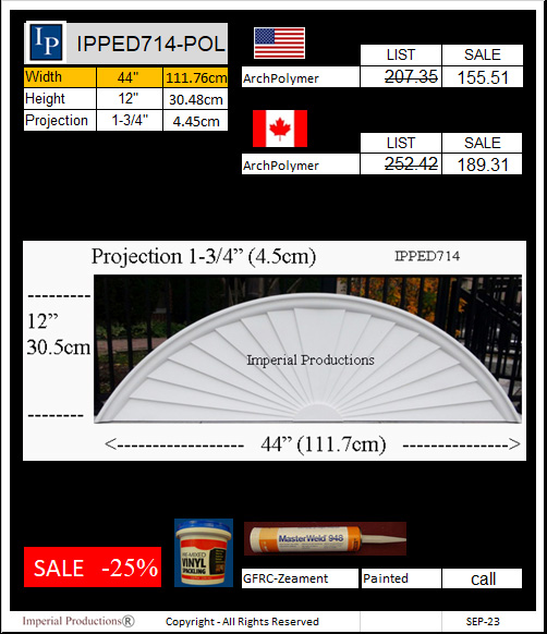 IPPED714 Sunburst pediment