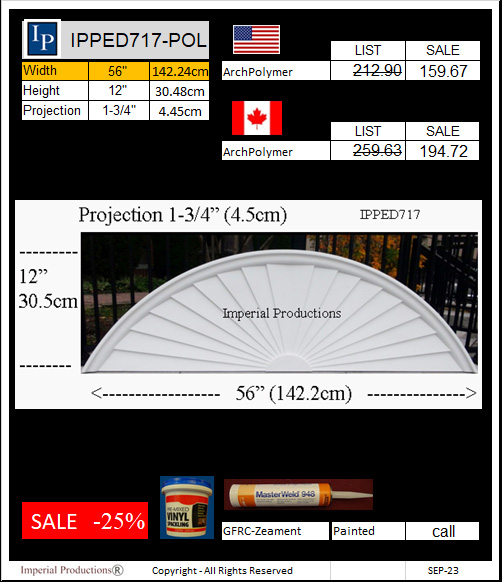 IPPED717 sunburst pediment