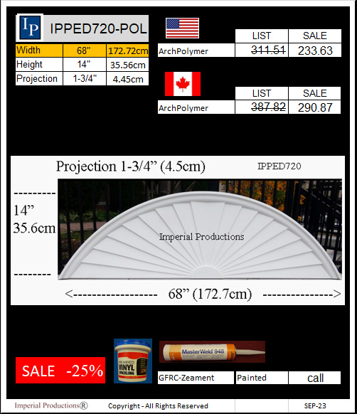 IPPED720 sunburst pediment 
