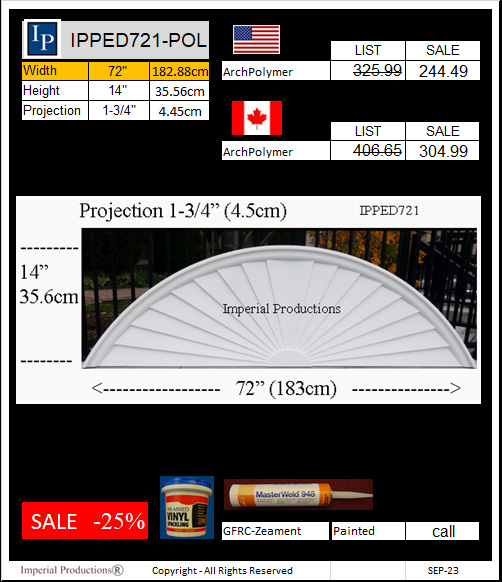 IPPED721 sunburst pediment 