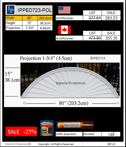 IPPED723 sunburst pediment