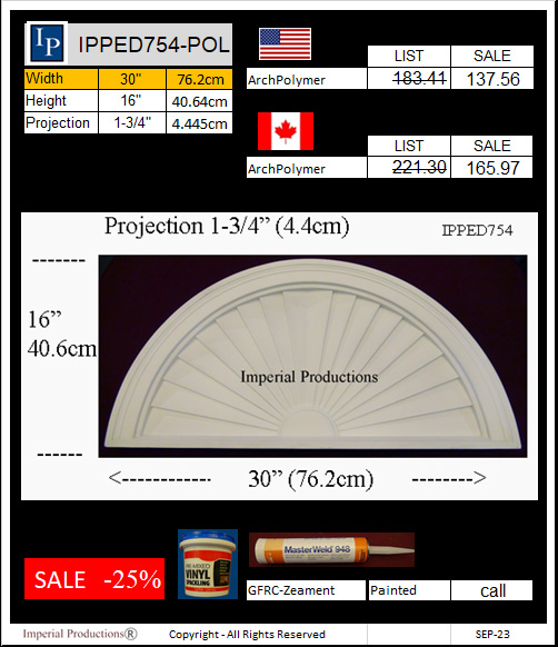 IPPED754 sunburst pediment 