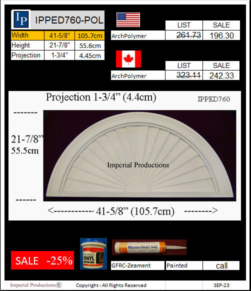 IPPED760 sunburst pediment