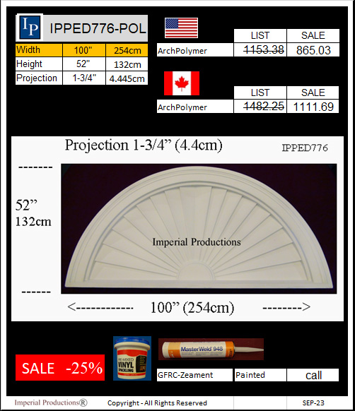 IPPED776 sunburst pediment