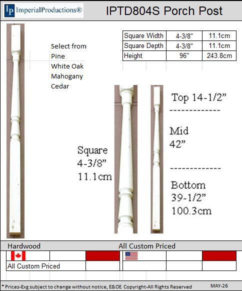 IPTD804S Porch Posts