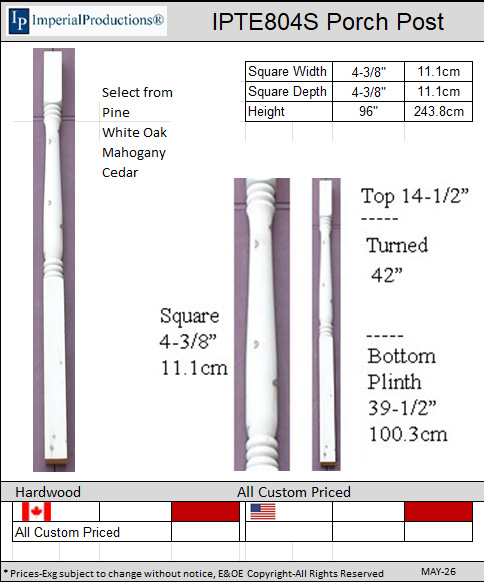 IPTE804S Porch Posts