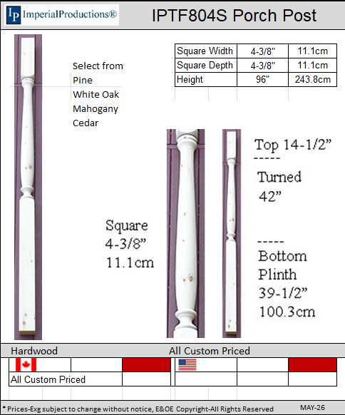 IPTF804S Porch Posts