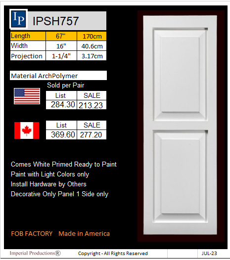 IPSH757 two panel decorative shutters