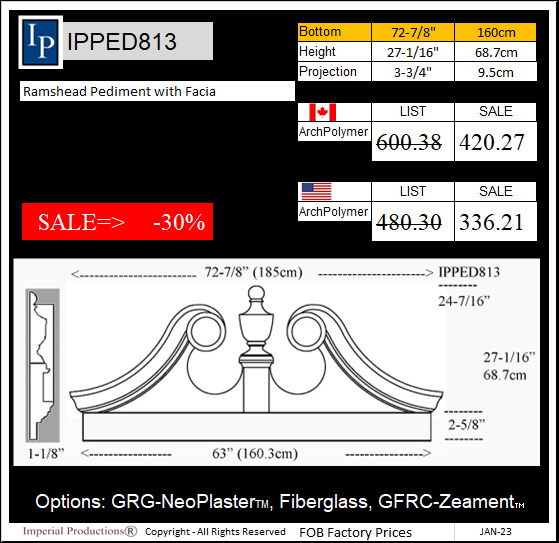 IPPED813 Ramshead Pediment 